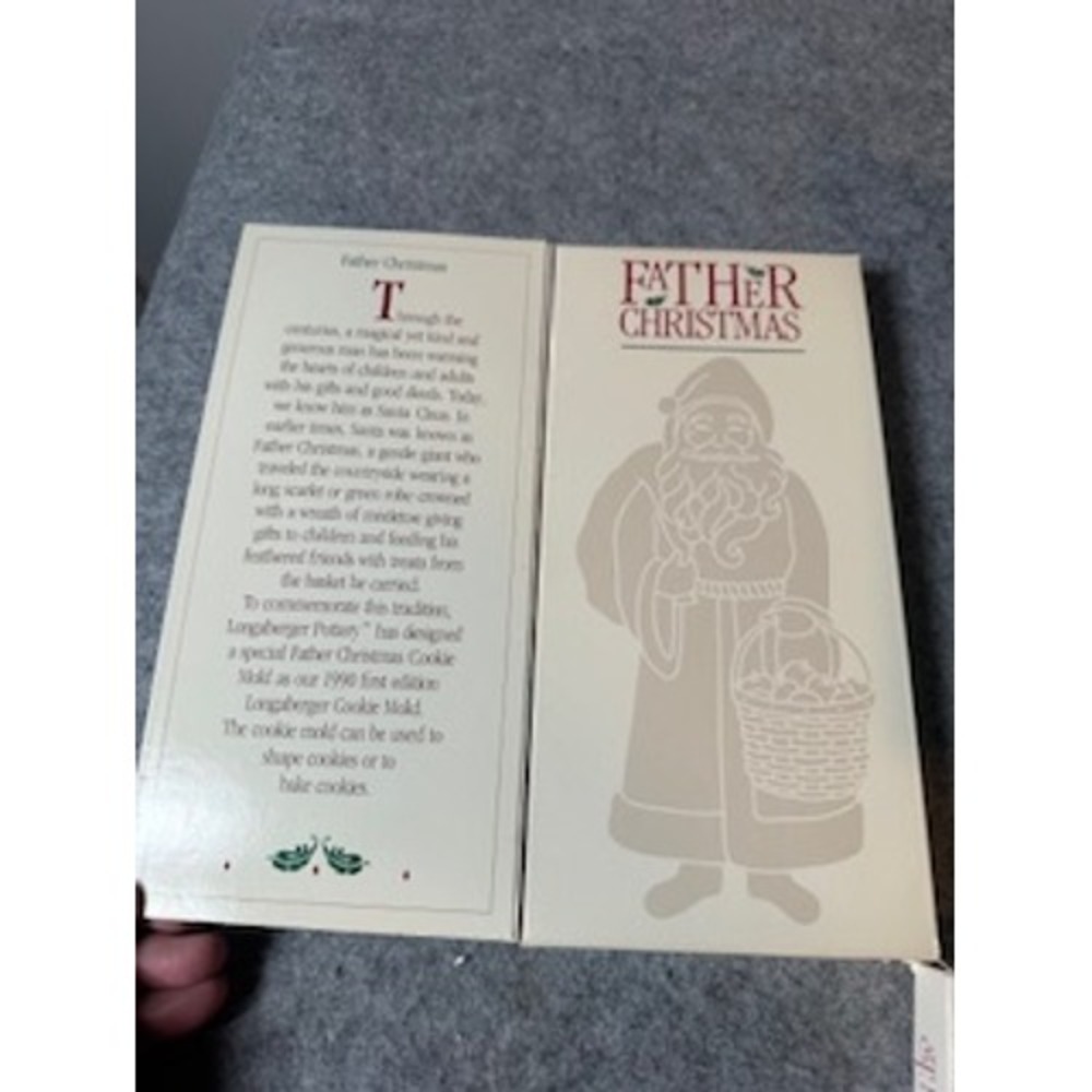 Longaberger Pottery Christmas Cookie Mold Set 5 Father Christmas St Nick 90-93 - Picture 10 of 11